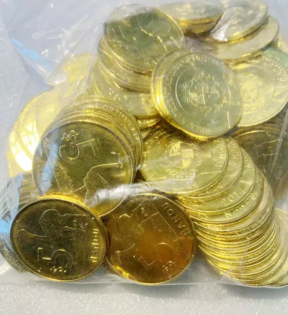 50Pcs dealer Coins lot URUGUAY 5 Pesos Rhea americana 26mm brass plate steel UNC