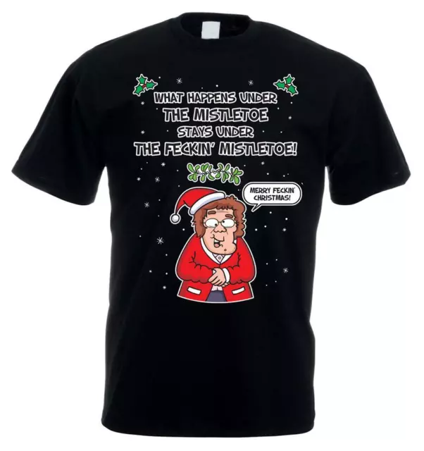Signora Marrone Vischio Natale T-Shirt - Ragazzi Divertente Regalo