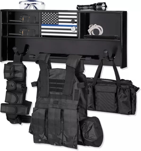 Police Gear Stand, Police Hanger, Tactical Duty Gear Rack with 3 Hooks