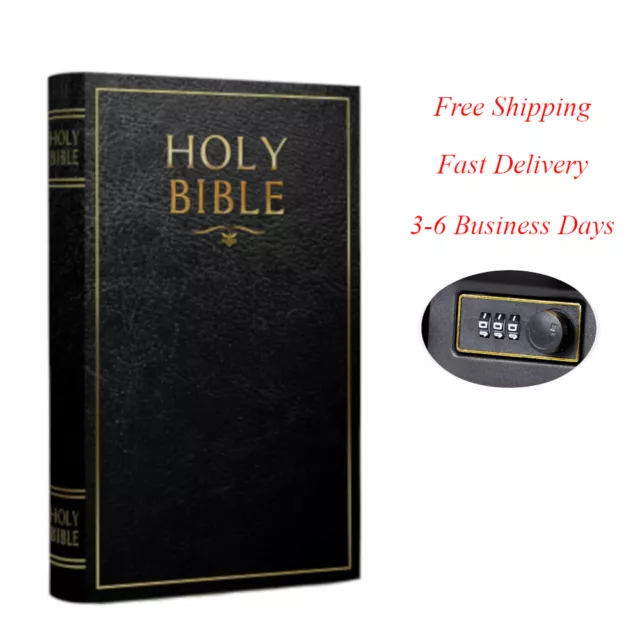 Portable Diversion Book Safe with Combination Lock & Secret Compartment (Bible)