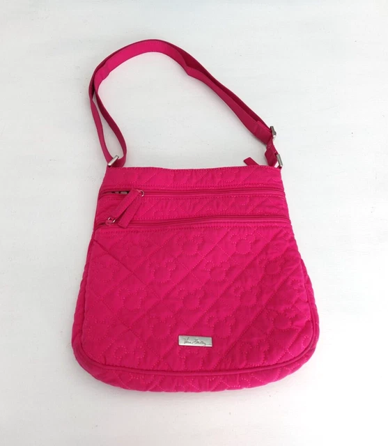 Vera Bradley Triple Zip Hipster Crossbody Disney Hot Pink quilted Mickeys