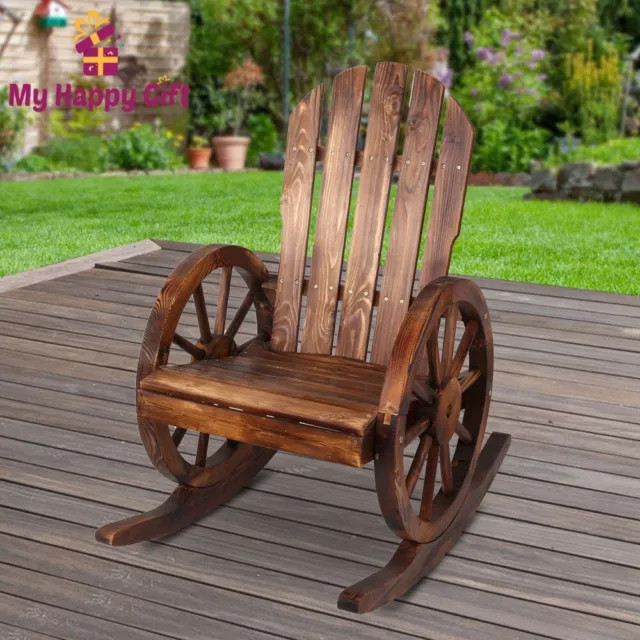 Gardeon Rocking Chairs Wooden Wagon Chair Outdoor Furniture Lounge Patio Garden