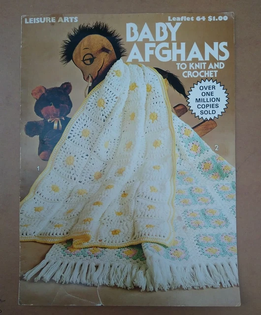 Leisure Arts Baby Afghans to Knit and Crochet Leaflet 64 1976