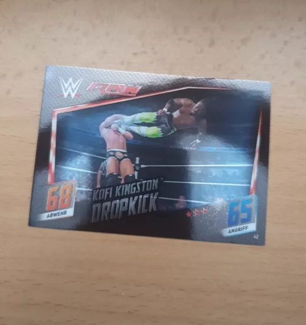 WWE Karte 42 KOFI KINGSTON 2015 Slam Attax Then Now Forever Wrestling Foil Card