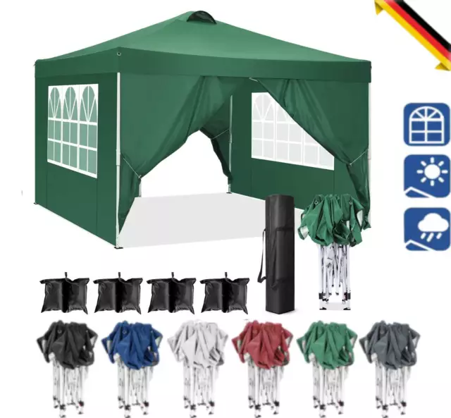 Pavillon Eventzelt Festzelt Partyzelt Gartenzelt Pop Up UV Pavilon Faltbar 3x3m