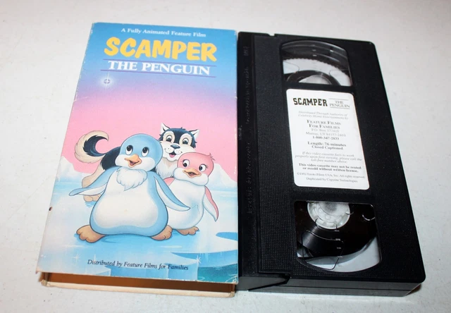 SCAMPER THE PENGUIN VHS Tape 1989 Fully Animated Family Feature Film £8 ...