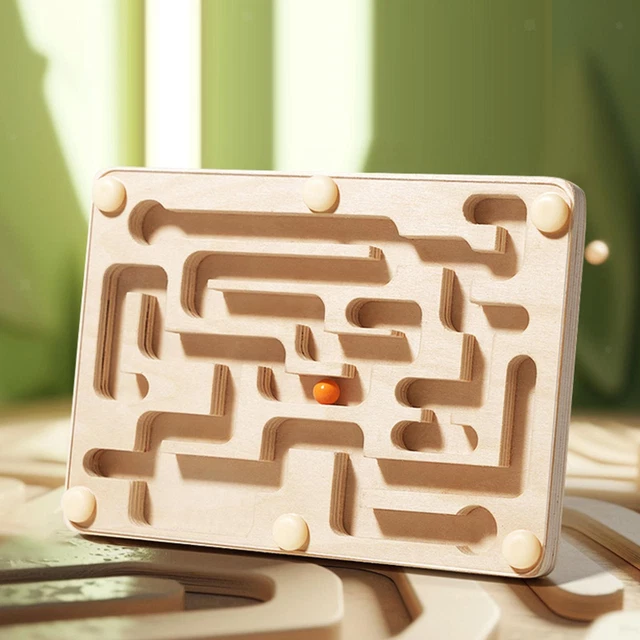 WOODEN BALANCE MAZE Game Wooden Labyrinth Board Game for Birthday Gift ...