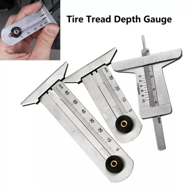 Highly Accurate Stainless Steel Tire Tread Depth Gauge for Tire Replacement