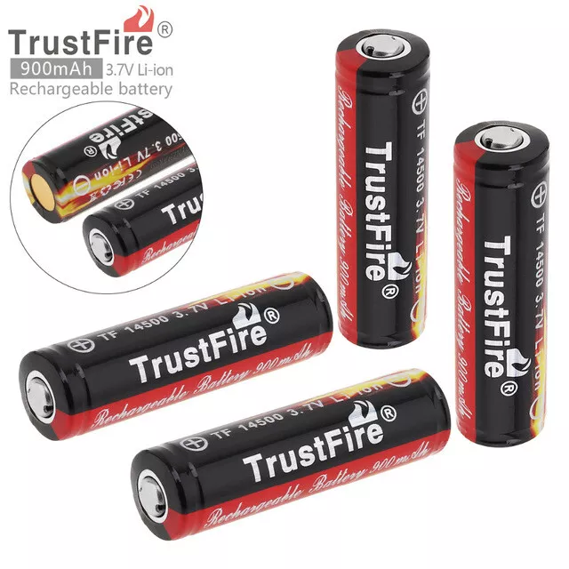 4PCS TrustFire 900mAh 14500 Li-ion 3.7V batería recargable con PCB protegido