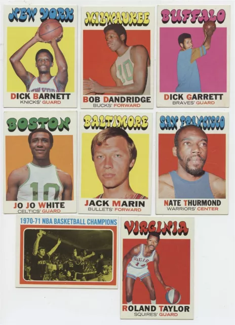 Lot of 16 Raw 1971-72 Topps Basketball Cards - VGEX to NM/MT