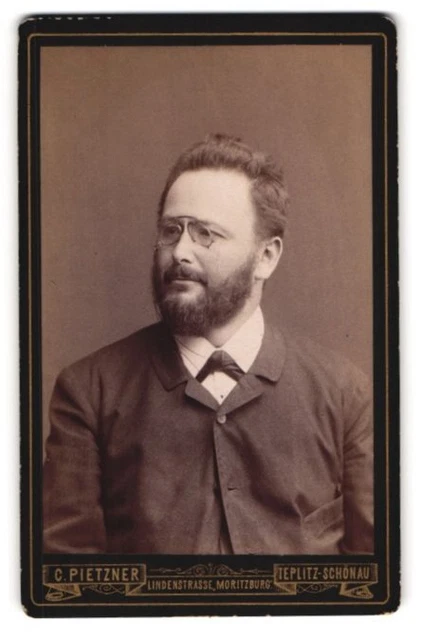 Fotografie C. Pietzner, Teplitz, Lindenstrasse, Bürgerlicher Herr im Anzug mit