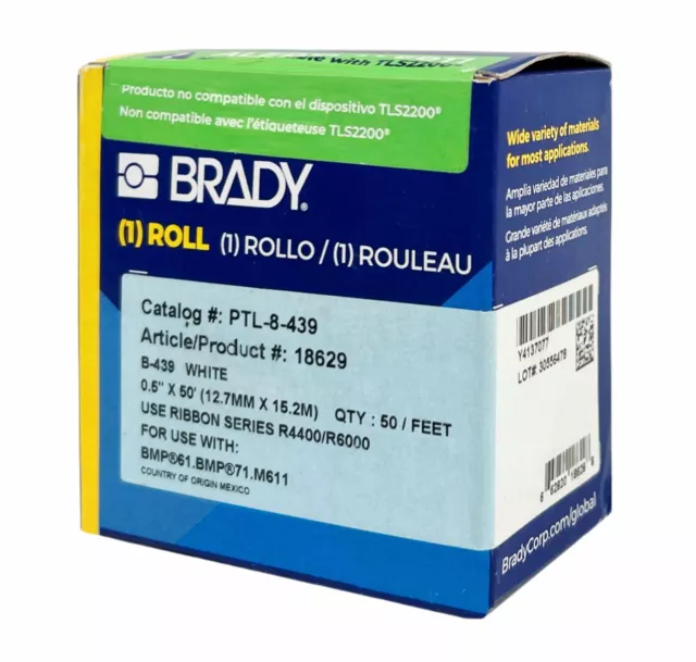 Brady BMP61 M611 TLS 2200 Vinyl General Identification Labels PTL-8-439 - 18629