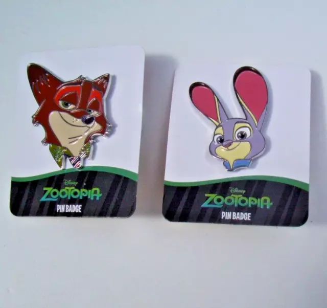 Disney Zootropolis Enamel Pin Badges Judy Hopps + Nick Wilde From Zootopia Bnip