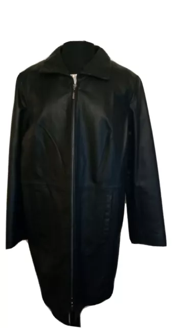 DESERT WELL Genuine Black LEATHER JACKET 2 XL With Double Pockets