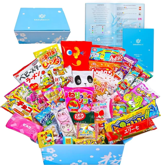 Sakura Box Japanese Snacks & Candy 40 Piece Dagashi Food Set | FREE SHIPPING NEW