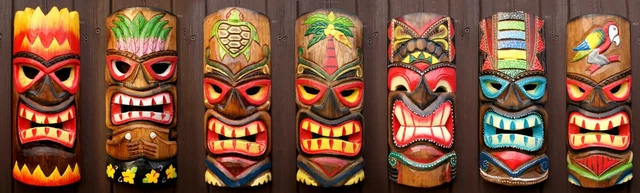 Decorative Hand Carved Hand Painted Wooden Masks
