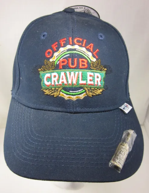Embroidered Official Pub Crawler Pop A Top Bottle Opener in Baseball Cap Hat NEW