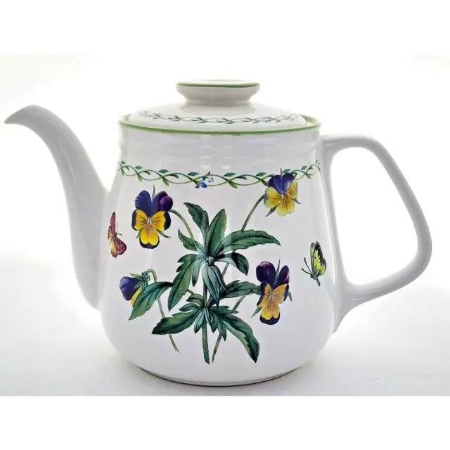 Teapot-Studio Nova-Garden Bloom-White-Green-Flowers-Butterflies-Bees-5 Cups