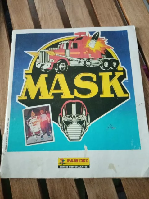 Rare PANINI MASK 1986 avec + 200 IMAGES AUTOCOLLANTES jouet ancien QUASI COMPLET