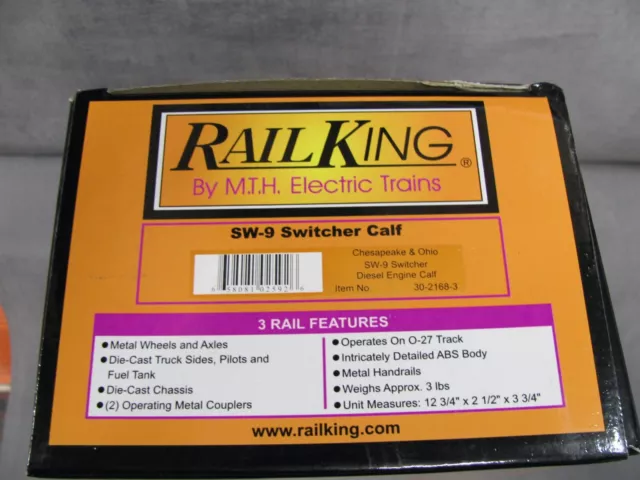 MTH Rail King O Gauge 30-2168-3 Chesapeake & Ohio SW-9 Switcher Calf Diesel NIB