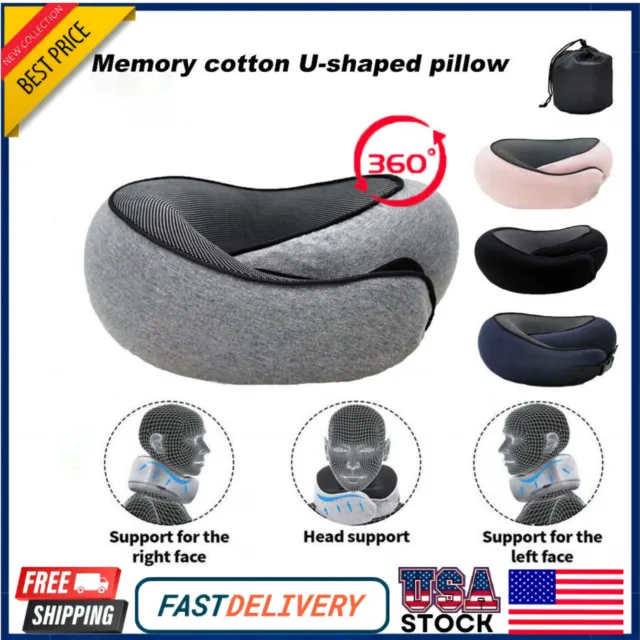 Travel U Shaped Memory Foam Pillow Neck Support Soft Head Rest Car Plane Cushion