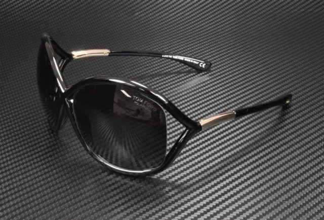 Tom Ford Whitney FT0009 01D Shiny Black Polarized Grey 64 mm Women's Sunglasses