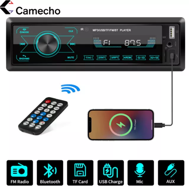 Car Stereo Audio In-Dash FM Aux Input Receiver SD USB MP3 Radio Player Bluetooth