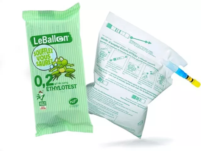 3x "Ballon Sachet d'1 Éthylotest 0, 2G/L NF"