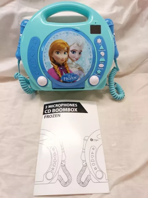 Lecteur CD portable avec 2 microphones La Reine des Neiges