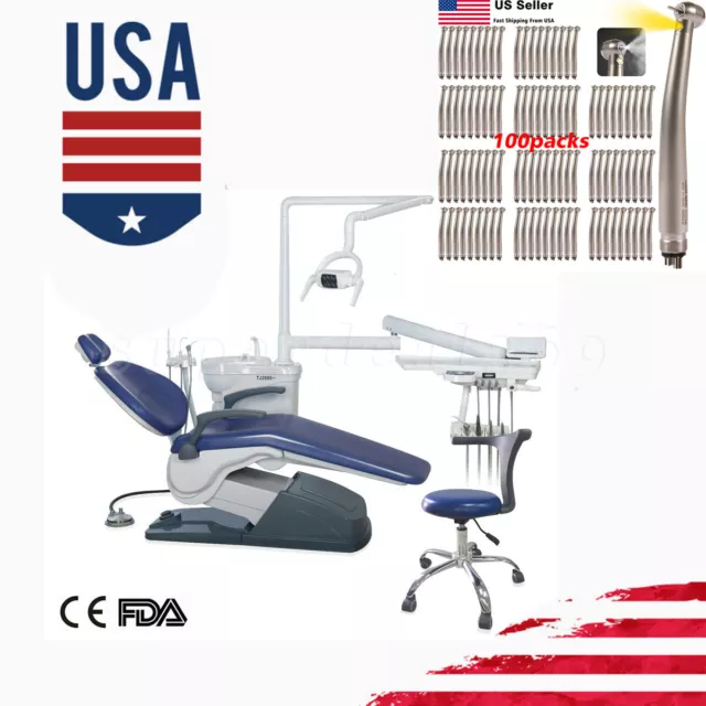 Dental Unit Chair Hard Leather Computer Controlled DC Motor /LED Handpiece MD