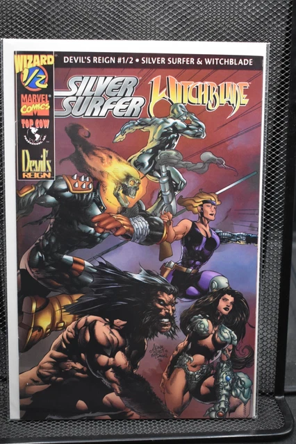 Devil's Reign 1/2 Silver Surfer & Witchblade Marvel Top Cow Wizard 1997 COA 9.0