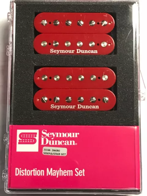 Seymour Duncan Distortion Mayhem Red Humbucker Pickup Set SH-6b & SH6n