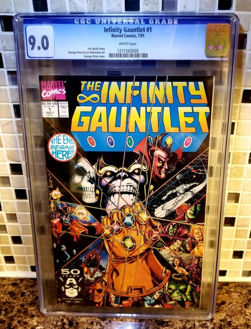 Infinity Gauntlet #1 (Marvel 1991) CGC Graded 9.4 - White Pages - Jim Starlin