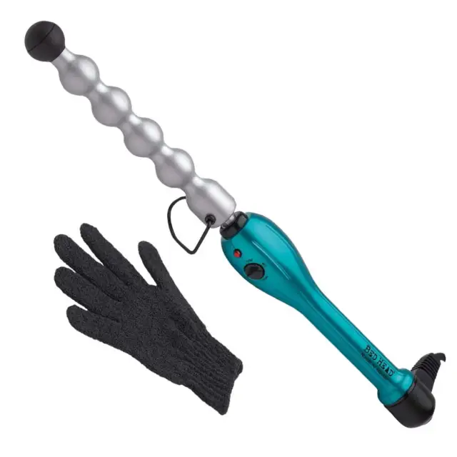 2 in 1 Tourmaline + Ceramic Bubble Curling Wand, Turquoise