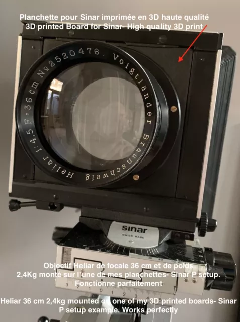 Planchette Sinar/Norma lens board CUSTOM hole diameter