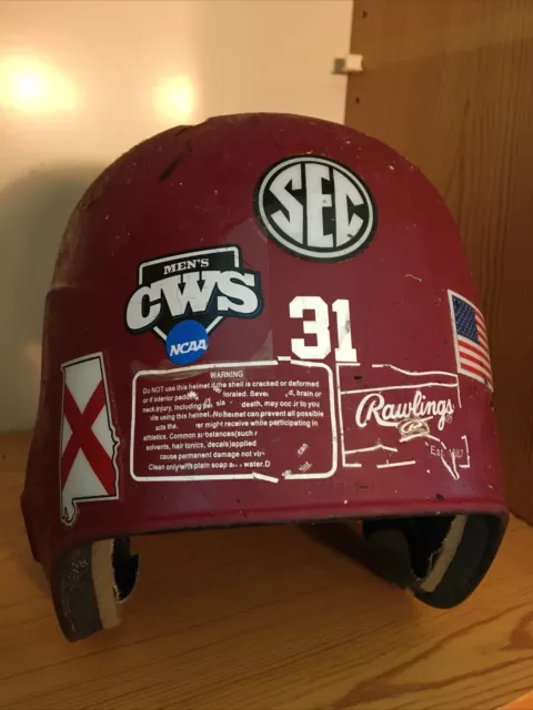 College World Series Game Used Helmet USC Gamecocks Evan Marzilli 31 NCAA CWS