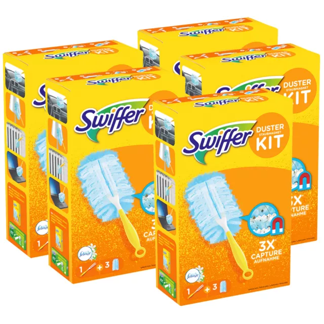 5x Swiffer Staubmagnet Démarrage (Poignée + 3 Seviette ) Avec Senteur Fébrèze