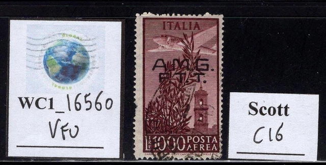 WC1_16560. ITALY: TRIESTE AMG FTT. 1948 1000 L. CAMPIDOGLIO air. Sc. C16. Used