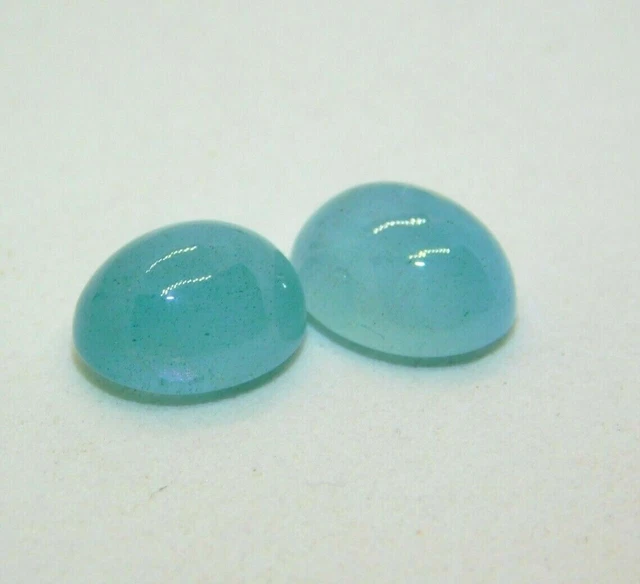 10.75 Cts Natural Milky Santa Maria Blue Aquamarine 11x9 mm Oval Pair Calibrated