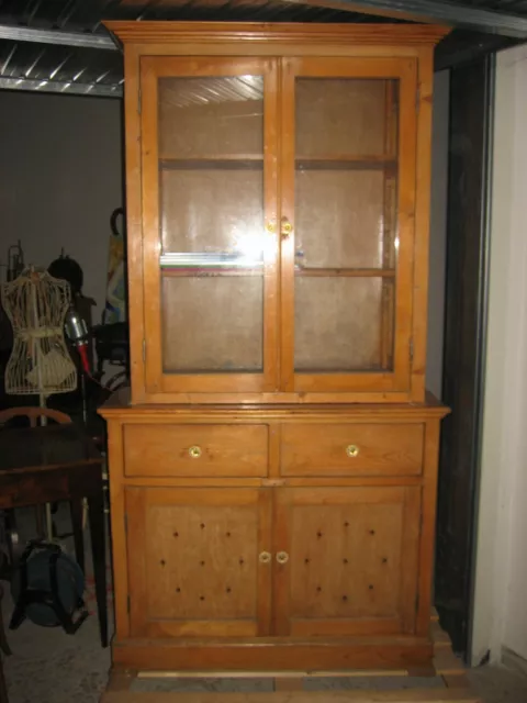 Credenza Rustica Doppio Corpo Anni 50 In Abete Restaurata