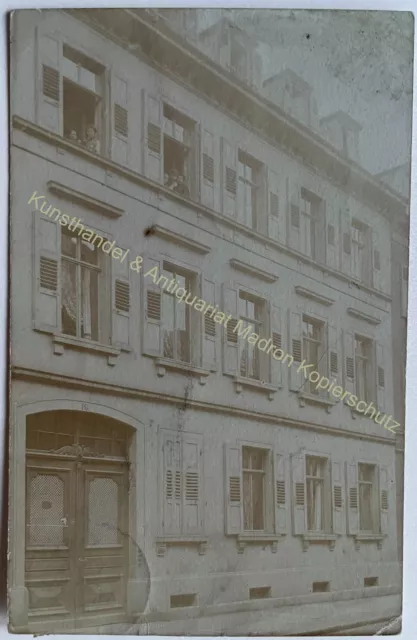 orig. Foto Ak 1906 Karlsruhe Haus Gebäude