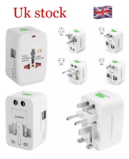 Travel Adapter World Wide Use Universal New Plug Charger UK EU AU US USB Port