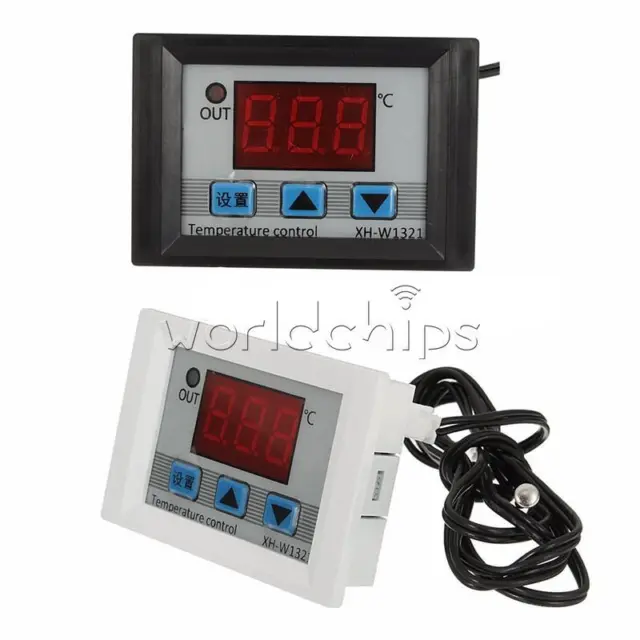 DC 12V Digital LED Temperature Controller 10A Thermostat Control Switch + Probe 2