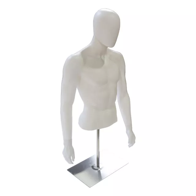 Plastic Half Body Mannequin Torso Mannequins Male Torso with Stand Durable New