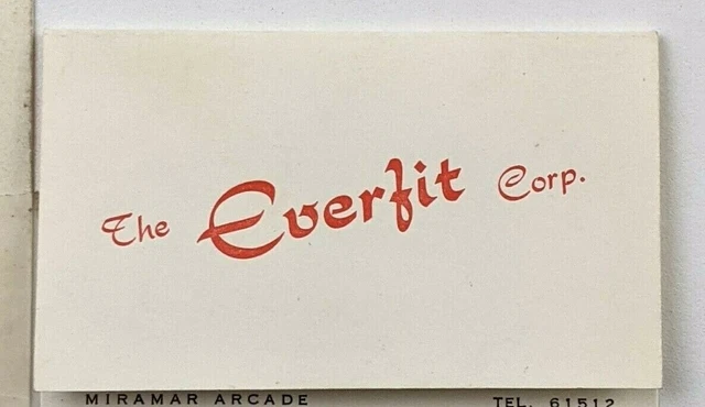 1950s Everfit Corp Kowloon Hong Kong Miramar Arcade Business Card Map Vintage 1950s Everfit Corp Kowloon Hong Kong Miramar Arcade Business Card Map Vintage