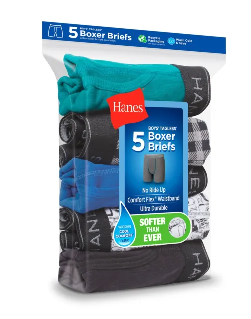  Hanes Boys' and Toddler Underwear, Comfort Flex Waistband Boxer  Briefs, Multiple Packs Available, Grey/Blue/Black/Red-10, Small: Clothing,  Shoes & Jewelry
