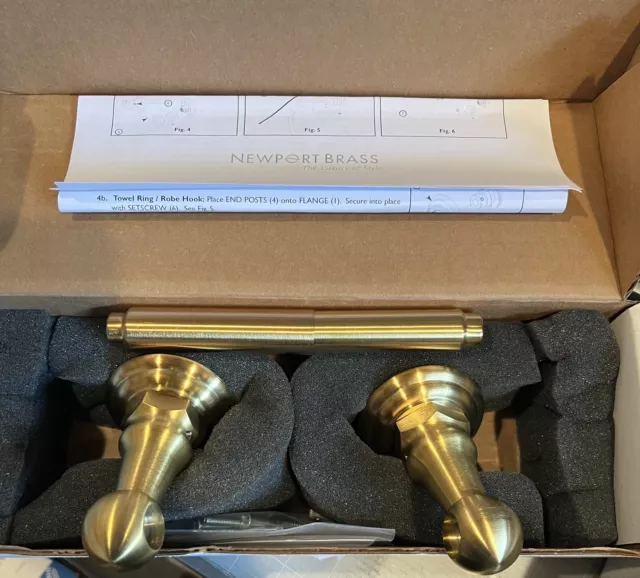 NEWPORT BRASS ALVESTON 13-28/24S DOUBLE POST TOILET TISSUE HOLDER in SATIN GOLD