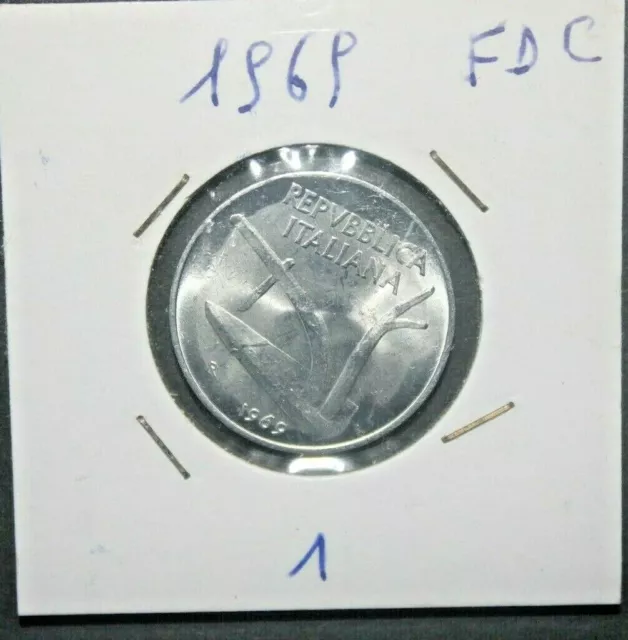 Italia Repubblica 1969 Moneta Lire 10 Spighe Nuova Fdc (C.0)