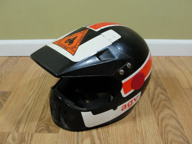 1980s AGV・VALENZA VINTAGE MOTOCROS VINTAGE 1987 AGV RED VALENZA KR-2001 MOTORCYCLE HELMET MFG 6