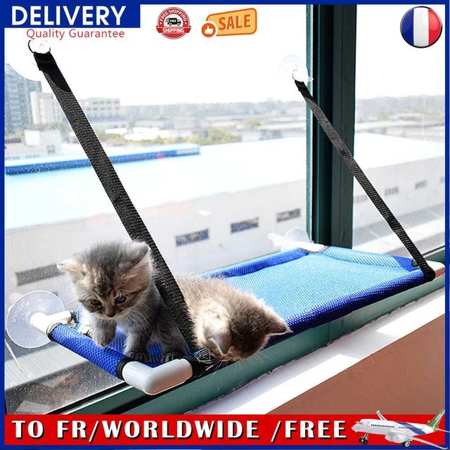 Hanging Cat Sleeping Bed Nesk Breathable Bearing 10kg Window Hammock (Blue)